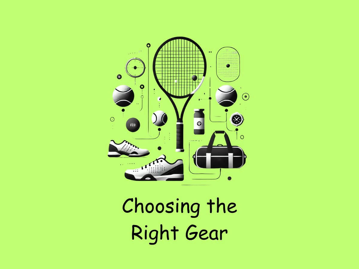 A bunch of equipment showing the variety of gear in tennis 