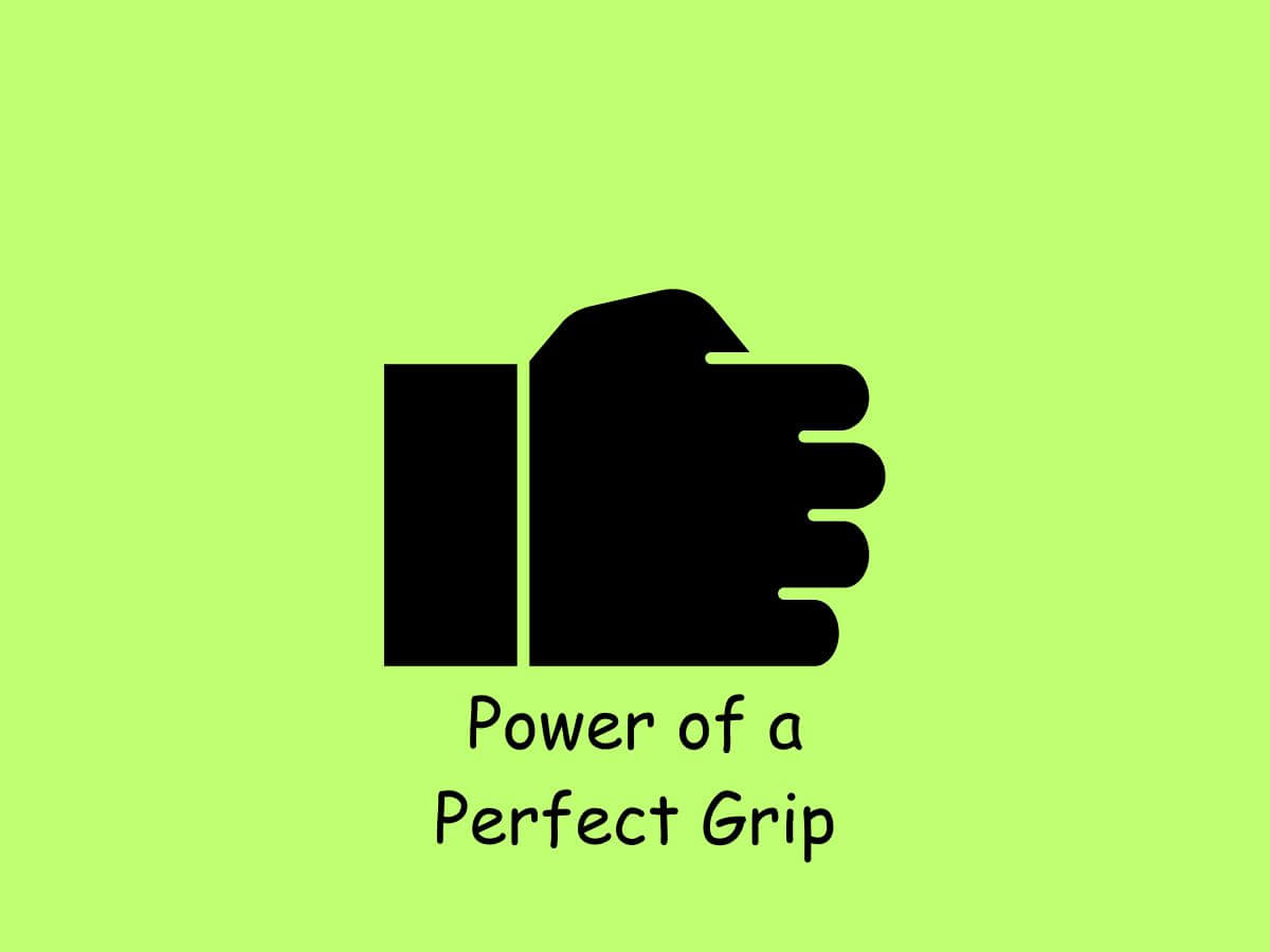 A hand doing a grip gesture used when performing a forehand technique