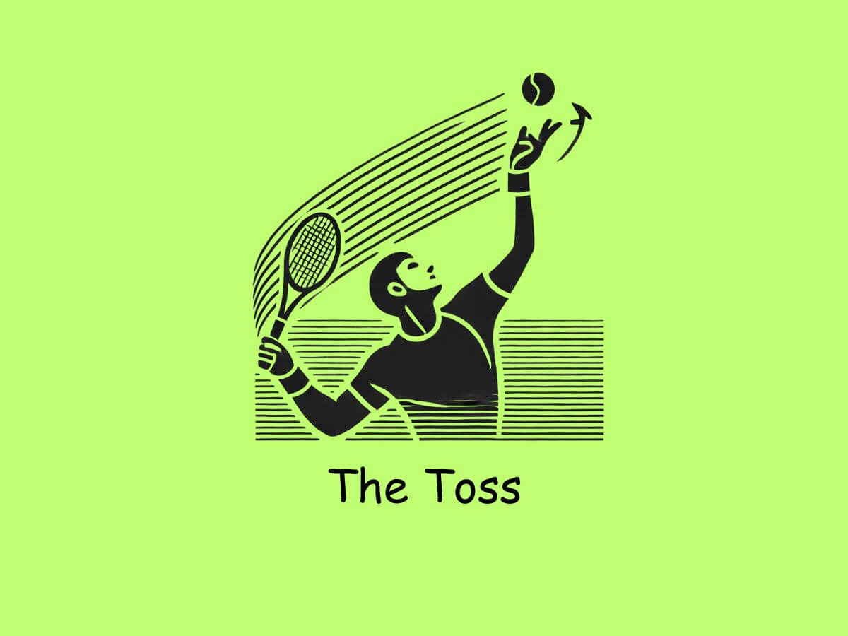 Tennis player tossing the ball up